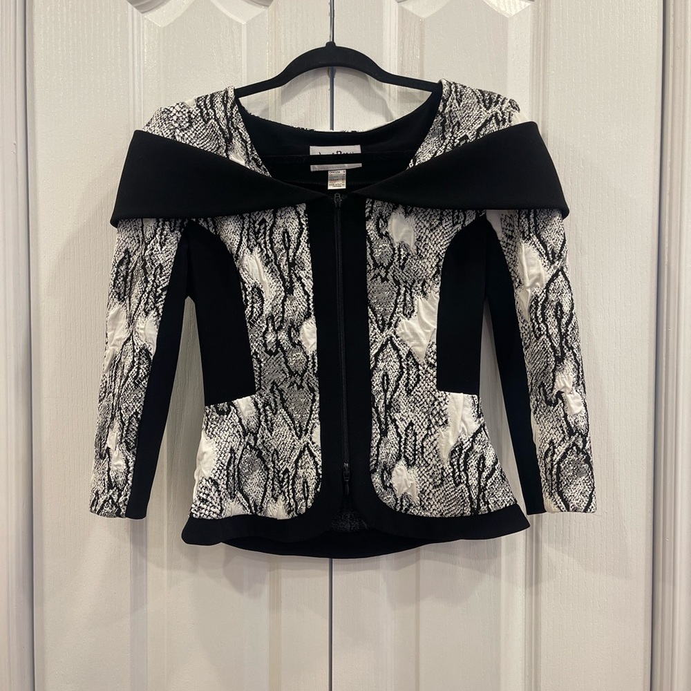 Joseph Ribkoff Black and White Patterned Blazer